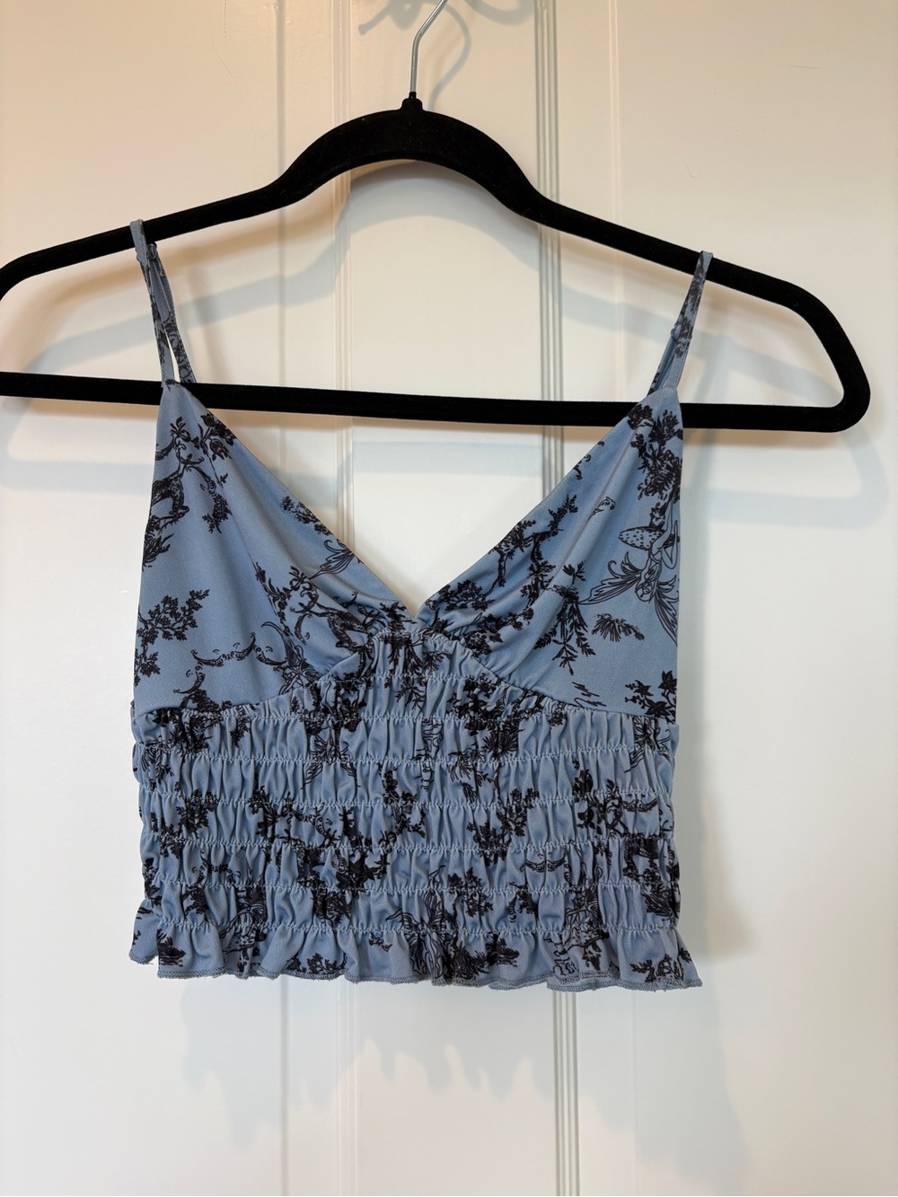 Urban Outfitters Smocked Floral Crop Top